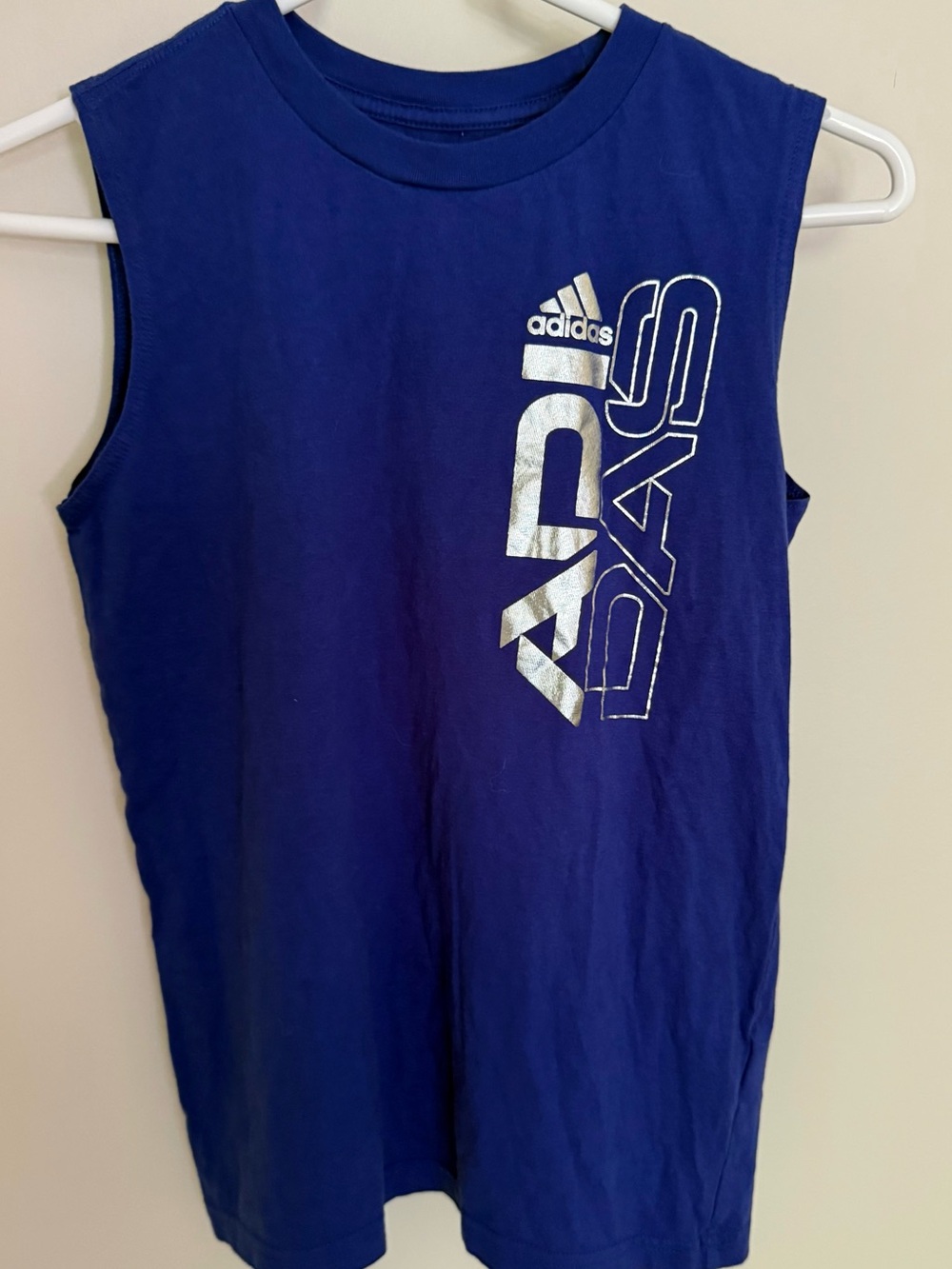 adidas Royal Blue Tank Top with Silver Logo